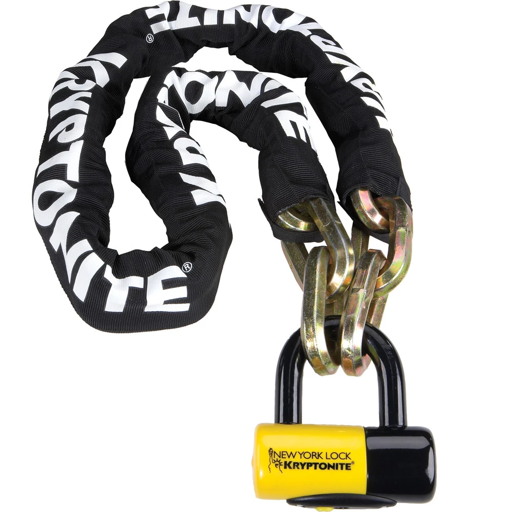 Kryptonite New York Fahgettaboudit Chain With NY Disc U-Lock Sold Secure Gold