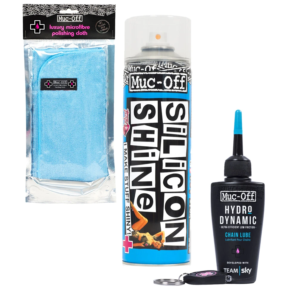 Muc-Off Fine Cleaning Kit With Silicone Shine And Hydrodynamic Lube